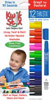 Pencil Grip Kwikstix Thin Stix Solid Tempera Paint, Super Quick Drying, 12 Classic Colors (TPG-608) Paint