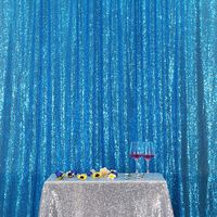 PartyDelight Sequin Backdrop Wedding Curtain Special Events, Party (Turquoise, 6FTx6FT)