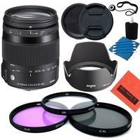 Sigma 885306 18-200mm F3.5-6.3 DC OS HSM Fixed-Zoom Lens for Nikon (DX) Cameras Starter Kit - 62mm Filter Kit + Cap Keeper + Lens cleaning kit + More!!