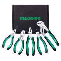METAKOO Pliers Set, American Needle Nose Pliers, Slip Joint Pliers, Linesman Pliers, Diagonal Pliers, Groove Joint Pliers, 5-Piece Pliers Set For DIY & Home Use