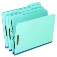 Pendaflex FP213 Pressboard Folders, 2 Fasteners, 1" Expansion, 1/3 Tab, Letter, Blue (Box of 25)