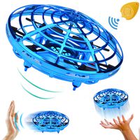 Hand Operated Mini Drone for Boys Girls Holiday Christmas Toy Gift, Two Speed Auto-Avoid Obstacles 360°Rotating Flying Ball Toys Outdoor Indoor Games for Kids (Blue)