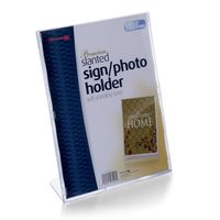 Officemate Premium Higher Grade Slanted Vertical Sign and Photo Holder, 8 1/2 x 11 Inches, Clear (23026)