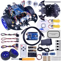 Quimat Smart Robot Car Kit competible with ArduinoIDE Projects, Includes Two-Wheel Drives,Tracking Module,Ultrasonic Sensor and Bluetooth Remote Control, Intelligent Car for Teens and Adult