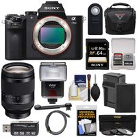 Sony Alpha A7 II Digital Camera Body with FE 24-240mm OSS Lens + 64GB Card + Battery + Charger + Case + Flash + 3 Filters + Kit