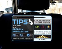 Tips - Five Star Accessories Rider-Share Sign for Driver |Sign Rideshare 5 Stars Tips Taxi Sign Driver Rating Appreciated Ride-Share Driver Signs- Large 9x6 (Pack of 2)