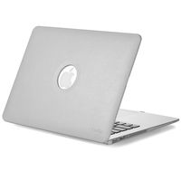 Kuzy - MacBook Air 13 inch Leather Hard Case for Older Version AIR 13-inch (A1466 & A1369) - Leatherette Cover - Gray