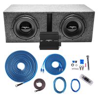 Skar Audio Dual 10" Complete 800 Watt IX Series Subwoofer Bass Package - Includes Loaded Enclosure with Amplifier
