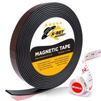 Flexible Magnetic Strip - 1/2 Inch x 10 Feet Magnetic Tape with Strong Self Adhesive - Perfect Magnetic Roll for Craft and DIY Projects - Sticky Anisotropic Magnets