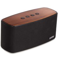 COMISO NatureAudio 30W Bluetooth Speakers, Loud Bamboo Wood Home Audio Wireless Speaker Super Bass Stereo Sound, 66 ft Bluetooth Range, Built-in Mic Home, Outdoors Party Subwoofer (Black)