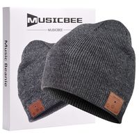 Bluetooth Beanie, MUSICBEE Bluetooth V5.0 Wireless Knit Winter Hats Cap with Detachable Built-in Mic and HD Stereo Speakers,Fleece Lining Suits for Outdoors Family & Gift-Unisex (Charcoal)