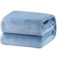 Bedsure Fleece Blanket Queen Size Washed Blue Lightweight Super Soft Cozy Luxury Bed Blanket Microfiber
