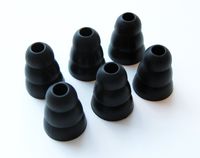 6 Large (L) Black Soft Triple Flange Replacement Eartips Earbuds Compatible with AKG by Harman: K324P, K321, K328, K330, K340, K374, K375, K390, and K391 NC in-Ear Earphones
