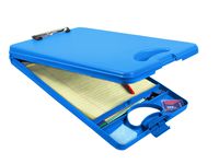 Saunders DeskMate II 00574 Plastic Storage Clipboard - Blue, Letter Size, 10 in. x 16 in. Document Holder with Internal Storage