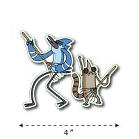 (TK-199) Regular Show | Mordecai & Rigby - Waterproof Vinyl Sticker for Laptops Tablets Cars Motocycles Bicycle Skateboard Luggage Or Any Flat Surface (4")