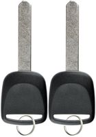 KeylessOption Replacement Chip Transponder Blank Car Ignition Key Blade for Acura Honda (Pack of 2)