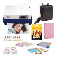 Kodak Smile Classic Digital Instant Camera(Blue) with 3.5x4.25 inch Premium Zink Print Photo Paper (40 Sheets), Soft Camera case, Zink Paper Unique Colorful Stickers & Photo Album Accessories