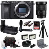Sony Alpha a6500 Wi-Fi Digital Camera with (Body Only) w/Sony SELP18105G E PZ 18-105mm F4 G OSS + 64GB Bundle