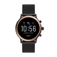 Fossil Gen 5 Julianna HR Heart Rate Stainless Steel Mesh Touchscreen Smartwatch, Color: Rose Gold, Smoke (Model: FTW6036)