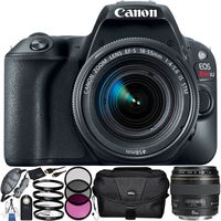 Canon EOS Rebel SL2 DSLR Camera with 18-55mm Lens (Black) & Canon EF 85mm f/1.8 USM Lens & 9PC Accessory Bundle - Includes: 3 PC Filter Kit & 4 PC Macro Filter Set & More