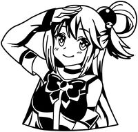 Konosuba - Aqua Anime Decal Sticker for Car/Truck/Laptop (5.5" x 5.2") (Black)