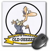 3dRose LLC 8 x 8 x 0.25 Inches Mouse Pad, Funny Worlds Greatest Old Geezer Cartoon (mp_103406_1)