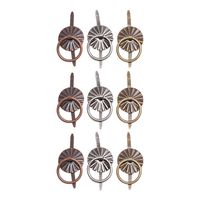 Tim Holtz Idea-ology Ring Fasteners, 9 Brad Fasteners with Fluted Tops and Attached Jump Rings, Nickel, Brass, Copper, Craft Embellishments, TH93060