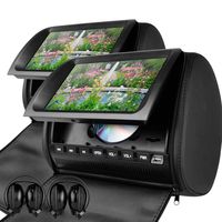 XTRONS Black 2X Twin Car Headrest DVD Player 9" HD Screen USB Sd Slot Game IR Headsets