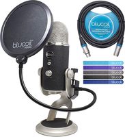 Blue Microphones Yeti PRO XLR & USB Condenser Microphone Bundle with Blucoil Pop Filter Windscreen, 10-FT Balanced XLR Cable, and 5-Pack of Reusable Cable Ties