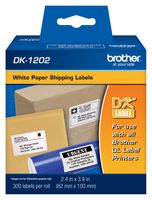Brother Genuine DK-1202 Die-Cut Shipping Paper Labels,  Long Lasting Reliability, 300 Labels Per Roll, (1) Roll per Box
