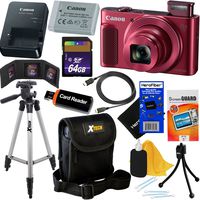 Canon PowerShot SX620 HS 20.2 MP Wi-Fi Digital Camera with 25x Optical Zoom & HD 1080p Video (Red) International Version + Battery & Charger + Tripod + 9pc 64GB Deluxe Accessory Kit w/HeroFiber Cloth