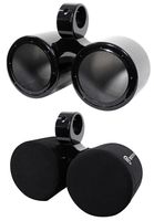 Rockville DMAC65B Dual 6.5" Black Aluminum Wakeboard Tower Speaker Pods+Cover