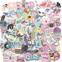 156 Pcs Cute Stickers,Laptop and Water Bottle Decal Sticker Pack for Teens, Girls, Women Vinyl Stickers Waterproof (Pink)