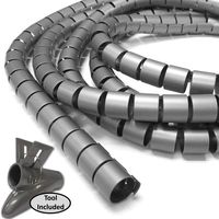 5/8" Easy Wrap Cable Manager - Length: 10FT - Color: Gray