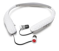 Lucid Audio HLT-NHE-BT-P Amped HearBand Sound Amplifying Bluetooth Neckband Earbud Headphones - White/Gray, Standard