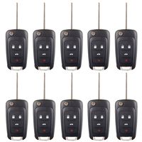 ECCPP Replacement for 10X New Uncut Replacement Keyless Entry Car Remote Flip Key Fob 4-Button for Buick Chevrolet OHT01060512
