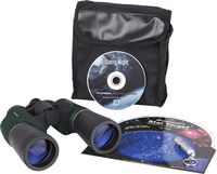 Orion 10x50 Binocular Stargazing Kit with RedBeam Mini LED Flashlight (Green)