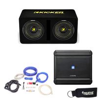 Alpine MRV-M500 Amplifier and a Kicker DCWC102 Dual CompC 10" Subwoofers in Ported Enclosure 2-Ohm - Includes Wire kit
