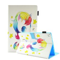 Anvas Slim Fit Standing Shell Case for Amazon Fire 7 7th Generation (2017 Released),Premium PU Leather Lightweight Smart Cover with Auto Wake/Sleep,Baby Unicorn