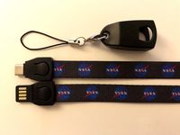 USB Type-C to USB-A 2.0 Charging Cable Compatible with Samsung Galaxy S10 S9 S8 Plus Note 9 8,Moto Z,LG V40 V30, Nintendo Switch, Converts to ID Lanyard and Tape Measure/Ruler (NASA-Blue)