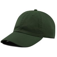 The Hat Depot 300N Washed Low Profile Cotton and Denim Baseball Cap (Dark Green)
