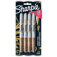 Sharpie Metallic Fine Point Permanent Marker, Gold, 4 Count