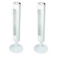 Honeywell HYF023W Comfort Control Tower Fan, Wide Area Cooling, White (2 Pack)