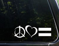 Diamond Graphics Peace Love Equality (8-3/4" x 3") Die Cut Decal For Windows, Cars, Trucks, Etc