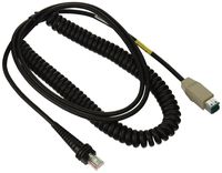 Honeywell CBL-503-500-C00 Model 1900/1902/1200G/1202G/1250G/1300G USB Cable, 12V Locking, 16.4' Coiled, 5V Host Power, Black