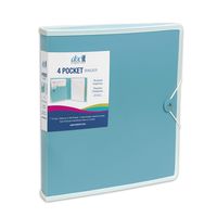 DocIt 4 Pocket Binder, Multi Pocket Folder and 1-inch 3 Ring Binder, Perfect for School, Office and Project Organization, Holds 300 Letter Size Papers, Blue (00939-BL)