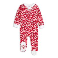 Burt's Bees Baby Baby Sleep & Play, Organic Pajamas, NB-9M One-Piece Zip Up Footed PJ Jumpsuit, Heartbeat, 6-9 Months