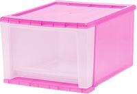 IRIS 17 Quart Stacking Drawer, 4 Pack, Pink