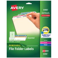 Avery Removable 2/3 x 3 7/16 File Folder Labels 750 Pack (6466)