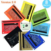 Cute Color Binder Pencil Pouches, for 3 Holes Ring Binder with Large Capacity, Strong Zippers and Clear Windows, 8 Pcs Plus 1 Slim Net Pencil Case by FunCube
